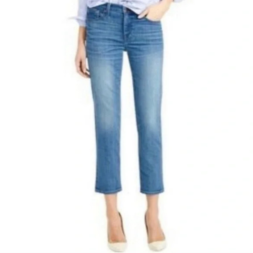 J.Crew Cropped Reid Slim Straight Leg Denim Jeans Size 30 Light Hickman Blue